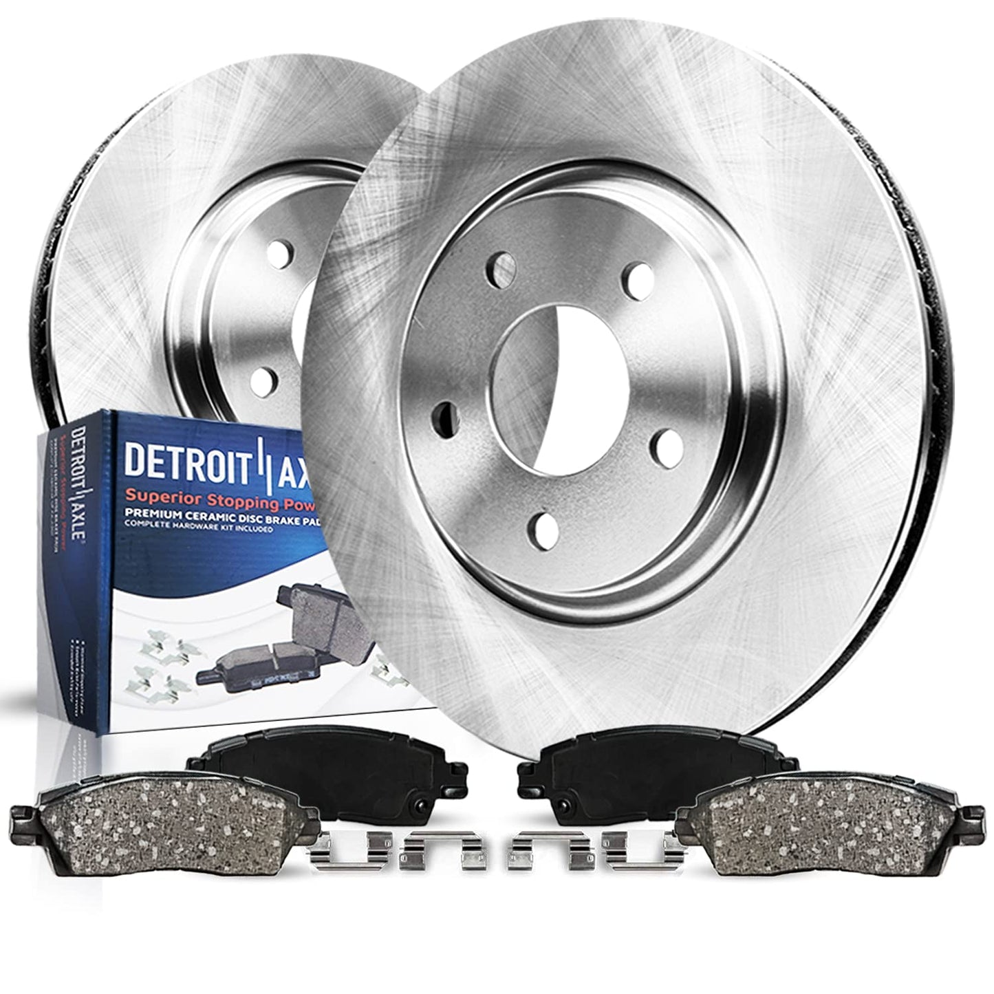 Detroit Axle - Front Brake Kit for 99-04 Honda Odyssey, 01-02 MDX Disc Brake Rotors Ceramic Brakes Pads 1999 2000 2001 2002 2003